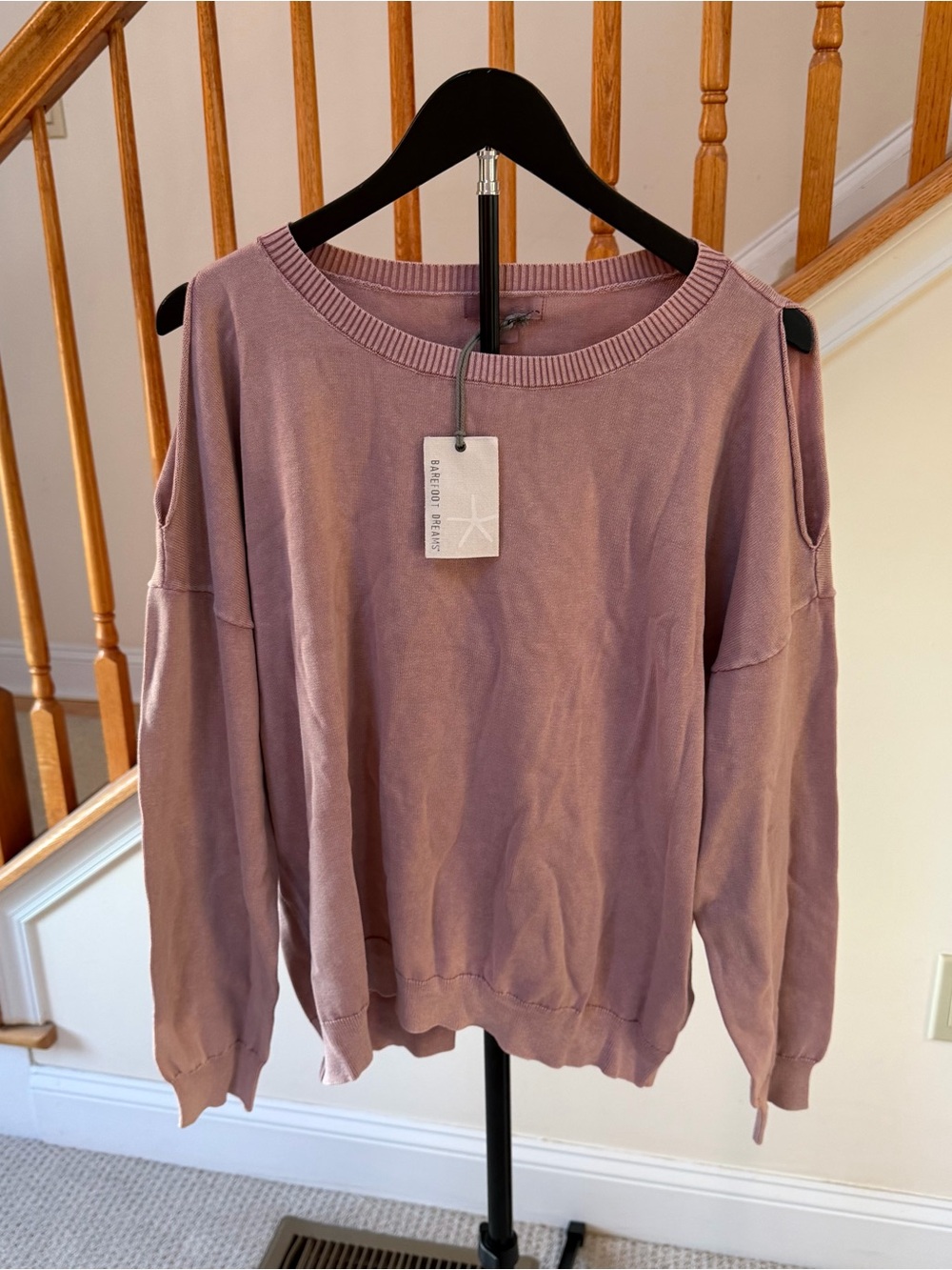 Barefoot Dreams Dusty Rose Crewneck Sweatshirt - Picture 2 of 8